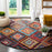 Miley Brown/Red Area Rug 6'7'' Round