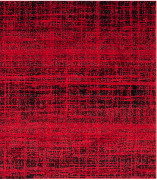 Connie Power Loomed Red/Black Area Rug - Size: Square 6'