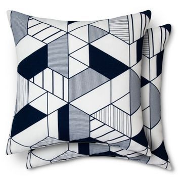 Geo Pillow Green, Geometric Outdoor Pillow by Dwell