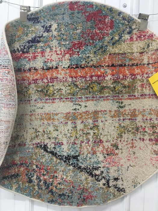 Newburyport Beige/Orange Area Rug Size: Round 3'