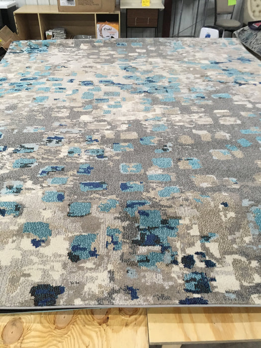 Indira Gray & Light Blue Area Rug - Size 8' x11'