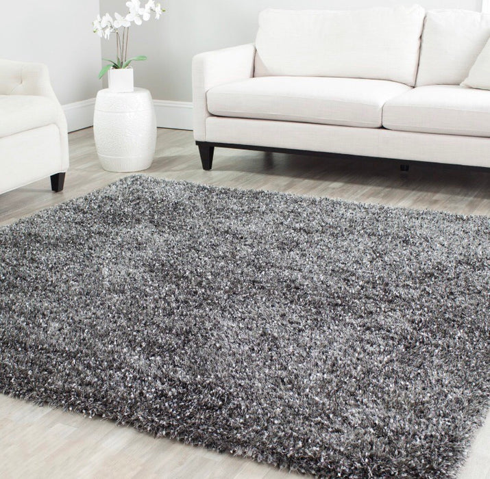 Anna Hand-Tufted/Hand-Hooked Charcoal Area Rug - Size: Square 7'