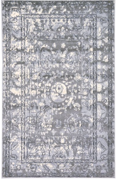 Lisbon Gray Area Rug - Size: Rectangle 7' x 10'