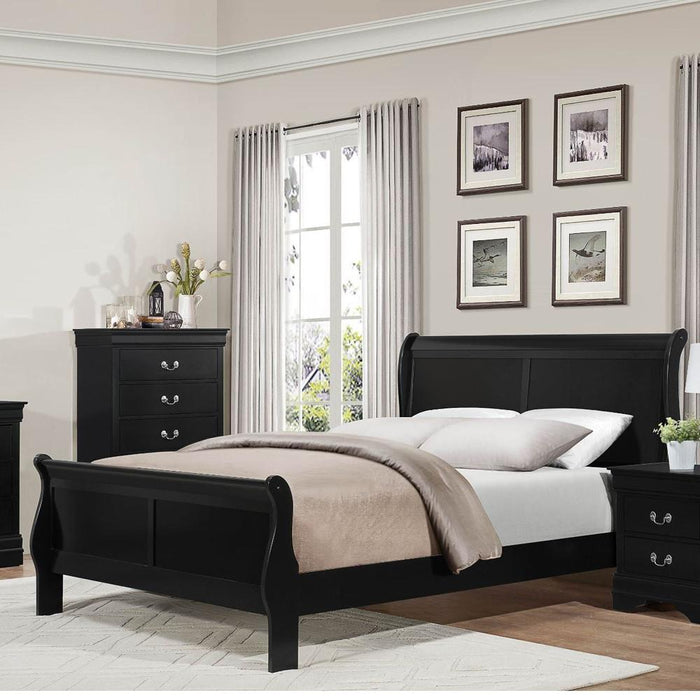 Sleigh Bed, Bedroom Set, Black - @ARFurnitureMart