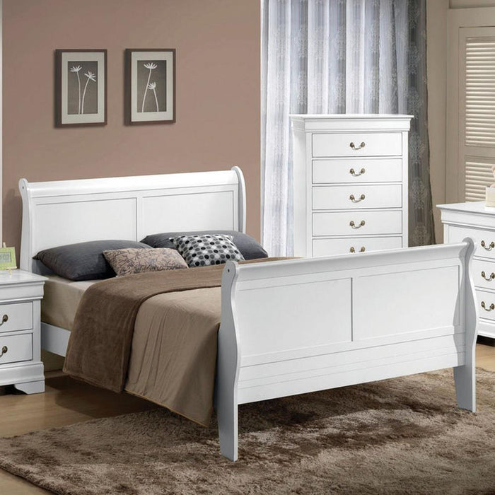 Sleigh Bed, Bedroom Set, White - @ARFurnitureMart