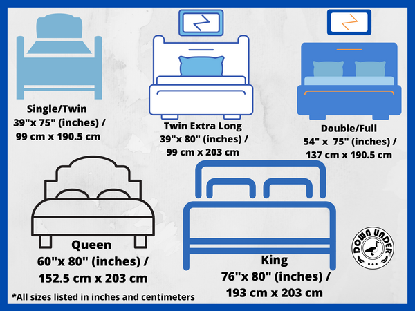Bed/ Mattress size guide