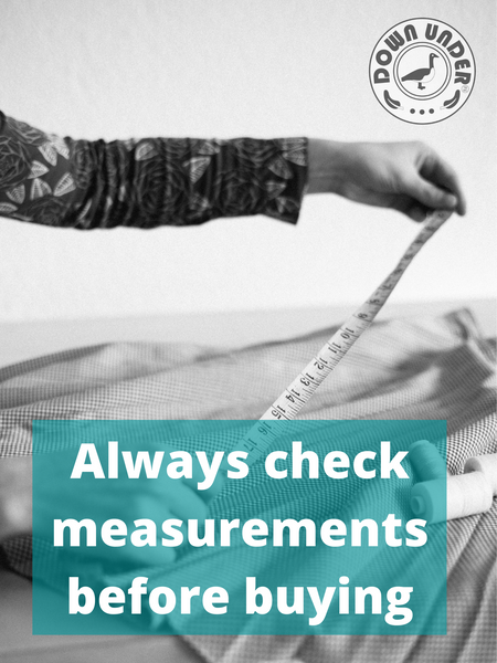 Always check measurements before buying