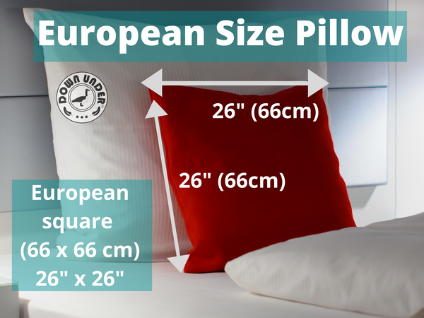European size pillow dimensions