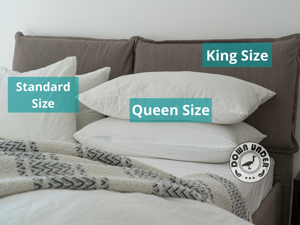 Pillow sizes and dimensions- standard, queen, king