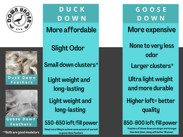 Difference between Goose down and Duck down