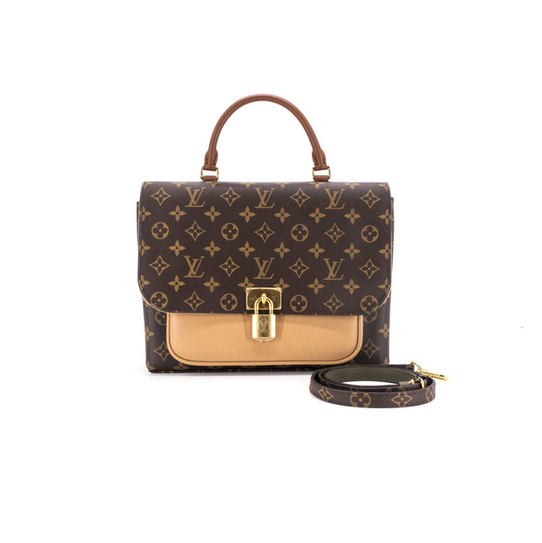 LOUIS VUITTON MARIGNAN MONOGRAM CANVAS+BLACK LEATHER RETAIL $2230