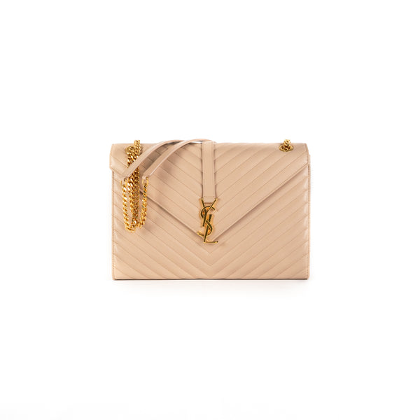 Saint Laurent Envelope Large Bag Beige