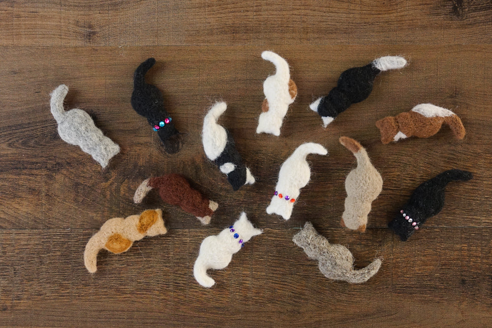 Felted cats by Cat At Roof
