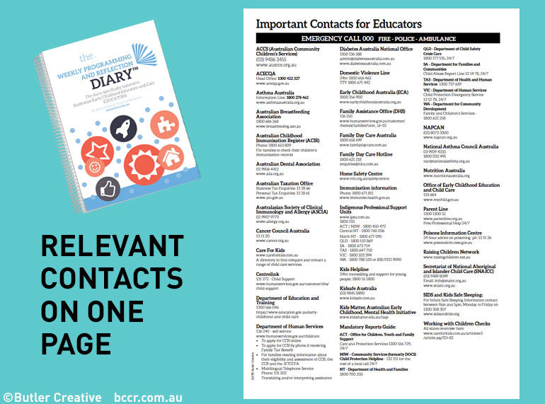 2022/2023 Weekly Programming and Reflection Diary (Financial Year) - Butler Creative Childcare Resources