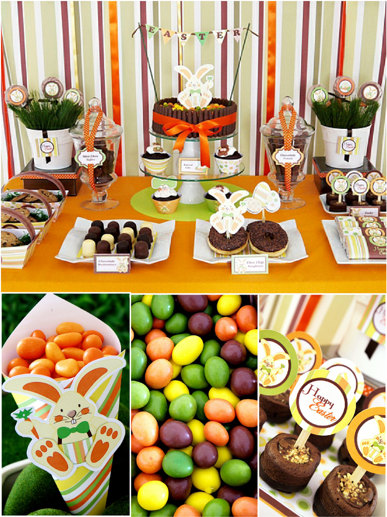 Easter Bunny Orange Party Printables Supplies | BirdsParty.com – Bird's