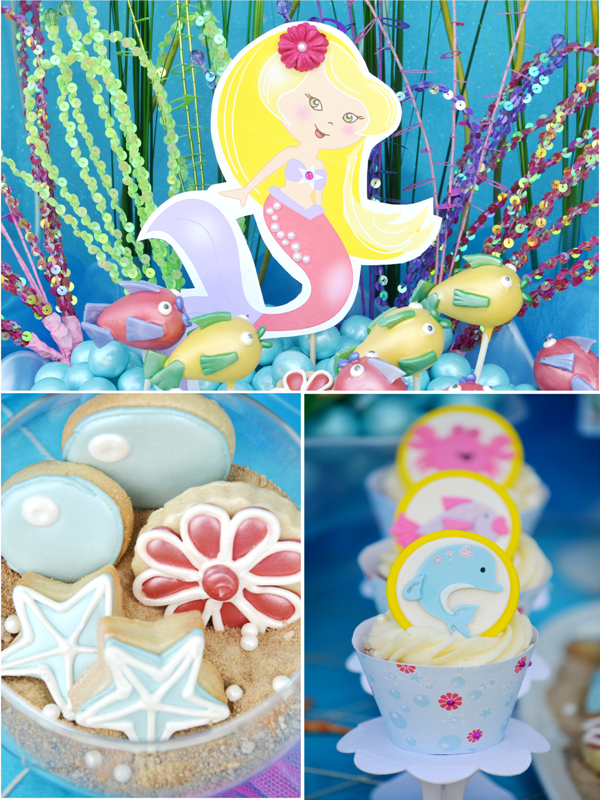 Sea Mermaid Birthday Party Printables Supplies | BirdsParty.com