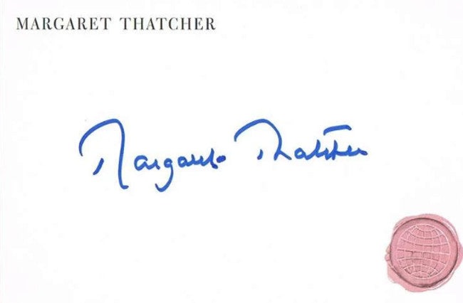 Margaret Thatcher Autographs