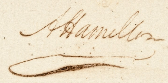 Alexander Hamilton autograph
