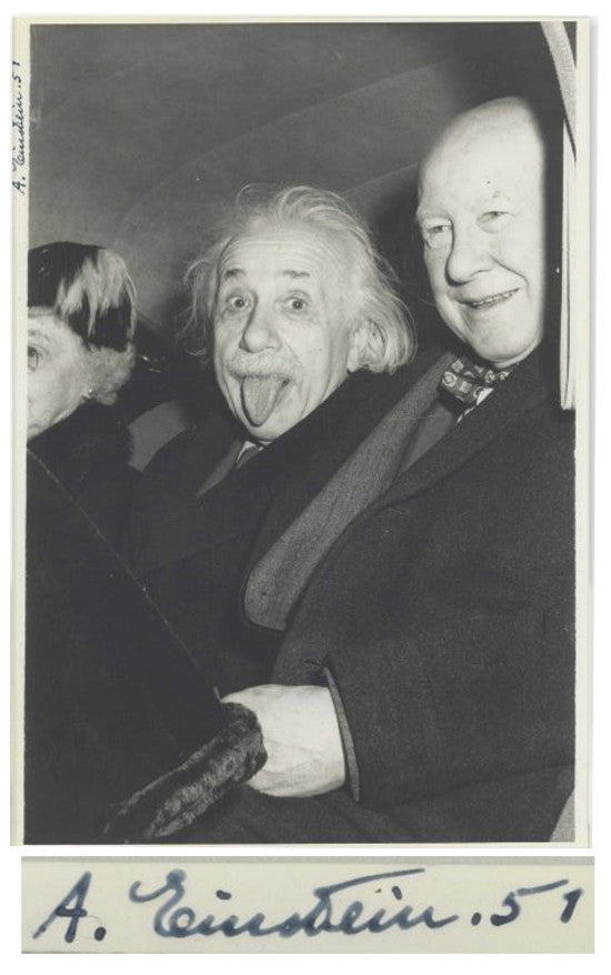 Albert Einstein tongue photograph