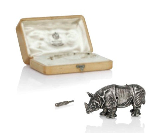 Silver rhino Faberge 
