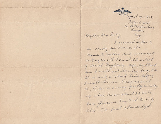 WW1 airman letters 