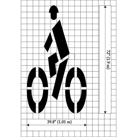 Bike Symbol with rider - Federal Specification MUTCD standard Pavement Marking Stencils