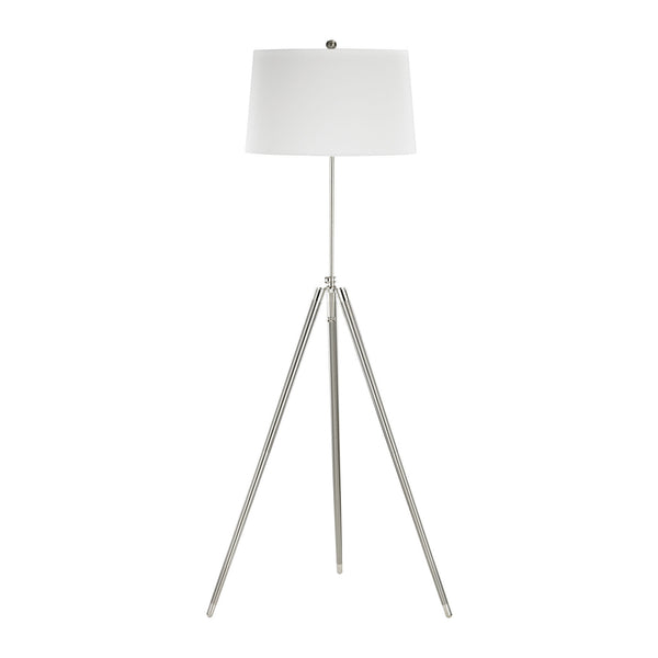 white and silver floor lamp