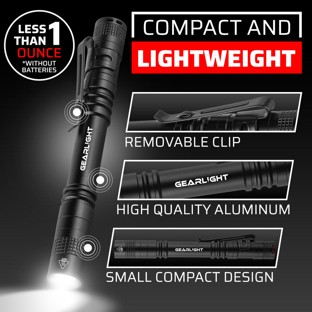 gearlight led pocket pen light flashlight s100 small mini