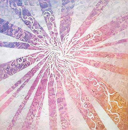 Supernova - Acrylic & Textured Sponge, 18" x 18" - Collaboration with Maria Scott