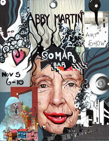 Somar Show - Collage & Paint Pen, 11" x 14" - 2010 - SOLD - Prints Available