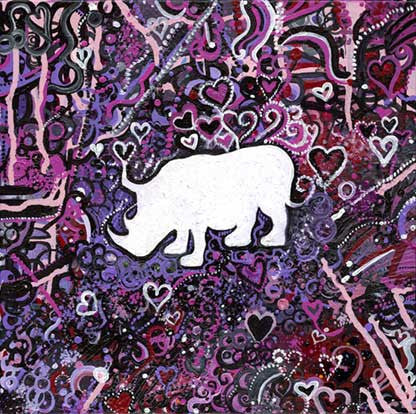 Romantics of the Rhino - Acrylic, 12"x12", Prints Available