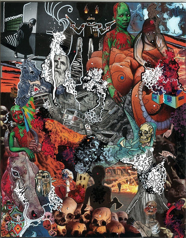 The Reckoning - collage & paint pen, 11" x 14" - 2012 - SOLD - Prints Available