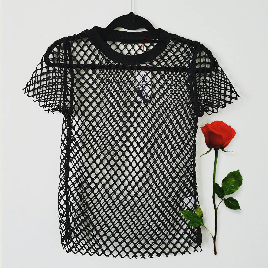 Bella London 'ANDRE' BLACK NET T-SHIRT