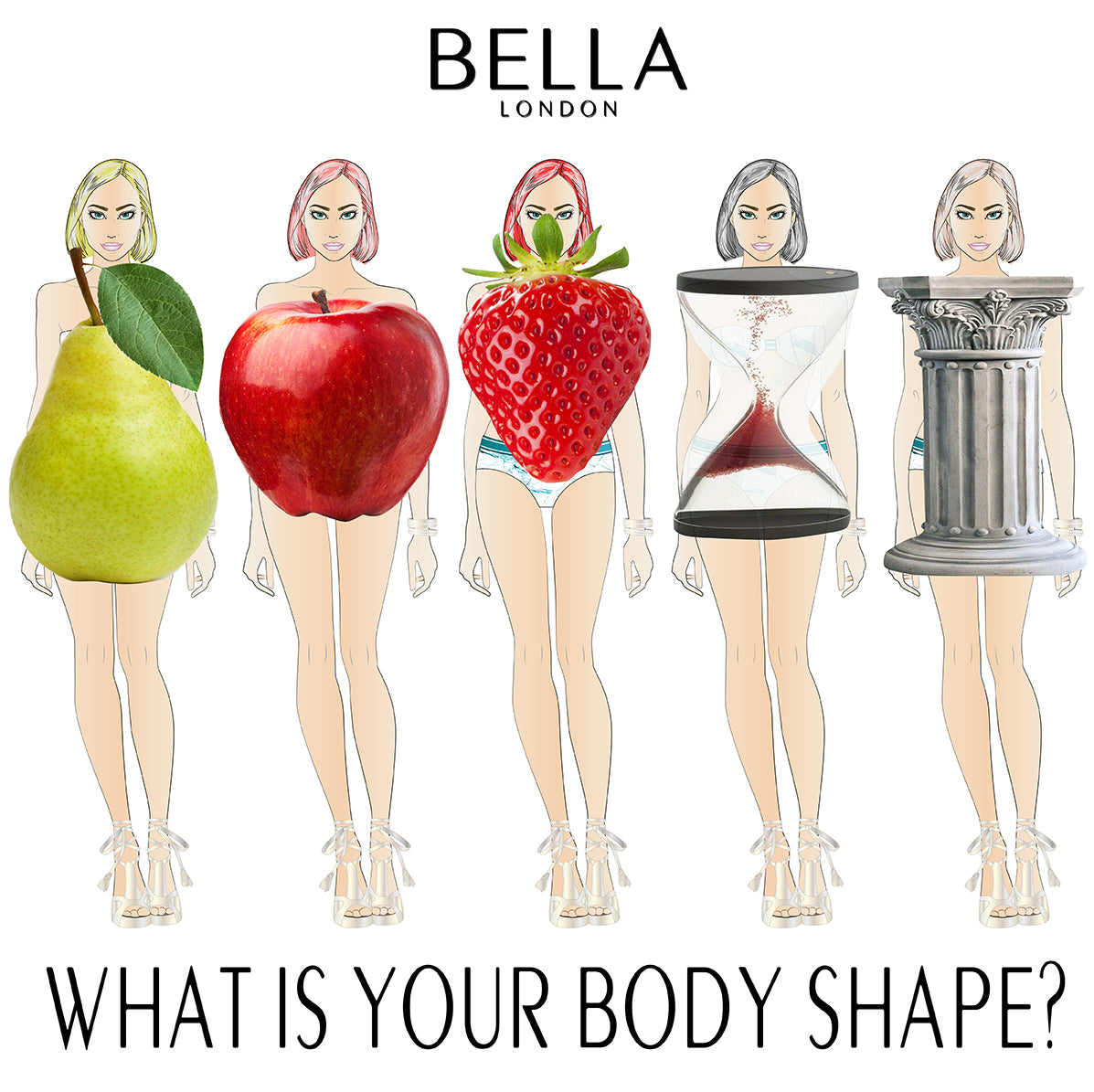 Bella London What Is Your Body Shape? Pear Apple Strawberry Hourglass Column