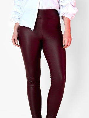 OT BURGUNDY LEATHER LEGGINGS