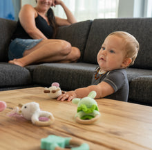 Load image into Gallery viewer, EliteBaby Cute Crochet Baby Rattler | Baby Teether – Green Bunny

