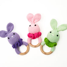 Load image into Gallery viewer, EliteBaby Cute Crochet Baby Rattler | Baby Teether – Pink Bunny
