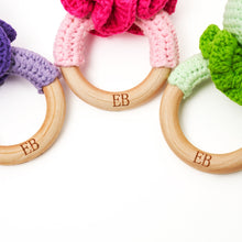 Load image into Gallery viewer, Crochet Baby Rattler | Baby Teether Set – Bunny Patch - 3 Pack - EliteBaby
