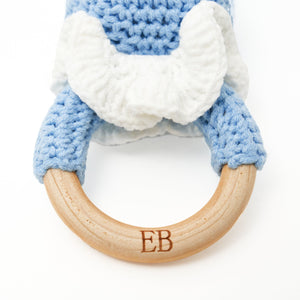 EliteBaby Cute Crochet Baby Rattler | Baby Teether – Blue Bunny - EliteBaby