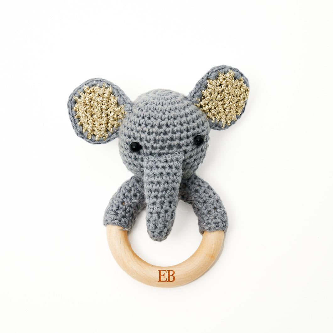 EliteBaby Cute Crochet Baby Rattler | Baby Teether – Elephant - EliteBaby