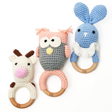 Load image into Gallery viewer, EliteBaby Cute Crochet Baby Rattler | Baby Teether – Owl - EliteBaby
