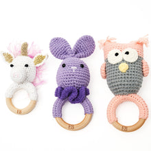 Load image into Gallery viewer, EliteBaby Cute Crochet Baby Rattler | Baby Teether – Purple Bunny - EliteBaby
