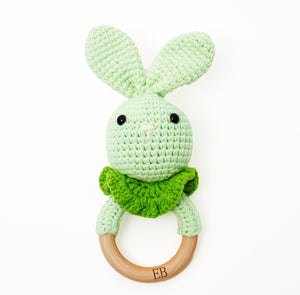 Wooden Ring Crochet Baby Rattler | Baby Teether Set – Animal Friends - 3 Pack - EliteBaby