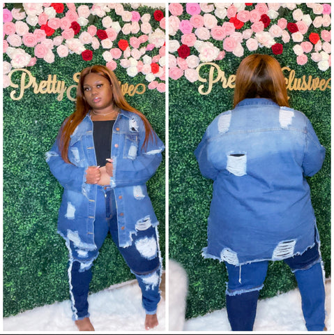 “Must Have” Distressed Jacket (Dark Wash)