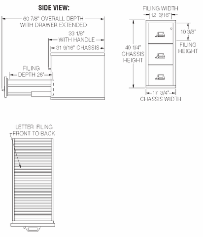 Fire King 3 drawer specification