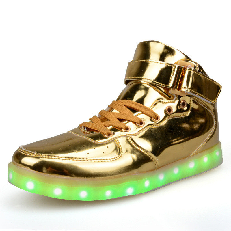 gold led shoes