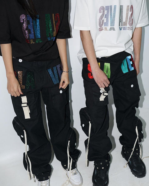 PCCVISION 3MAN0N 333 Black Casual Pants - ワークパンツ