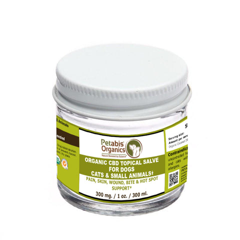 PETABIS ORGANICS CBD TOPICAL SALVE FOR DOGS CATS SMALL ANIMALS AND HORSES