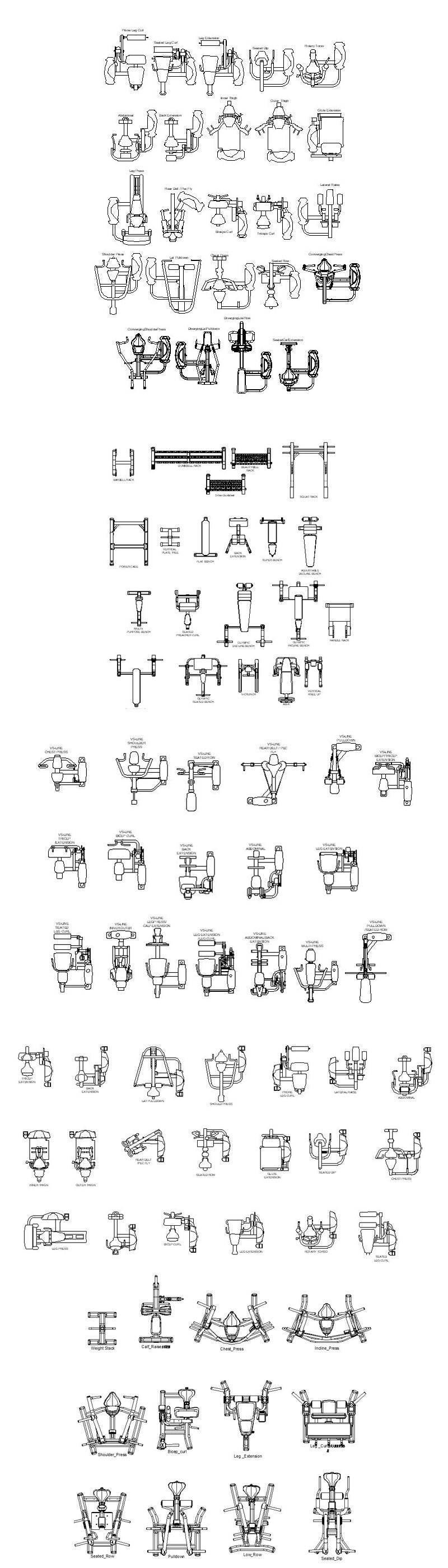 ★【All Gym,Fitness equipment CAD Blocks Bundle-Gymnasium, sports hall, gym, fitness equipment, weightlifting, dumbbells, yoga, treadmill, stepper】@Gem CAD Blocks,Autocad Blocks,Drawings,CAD Details