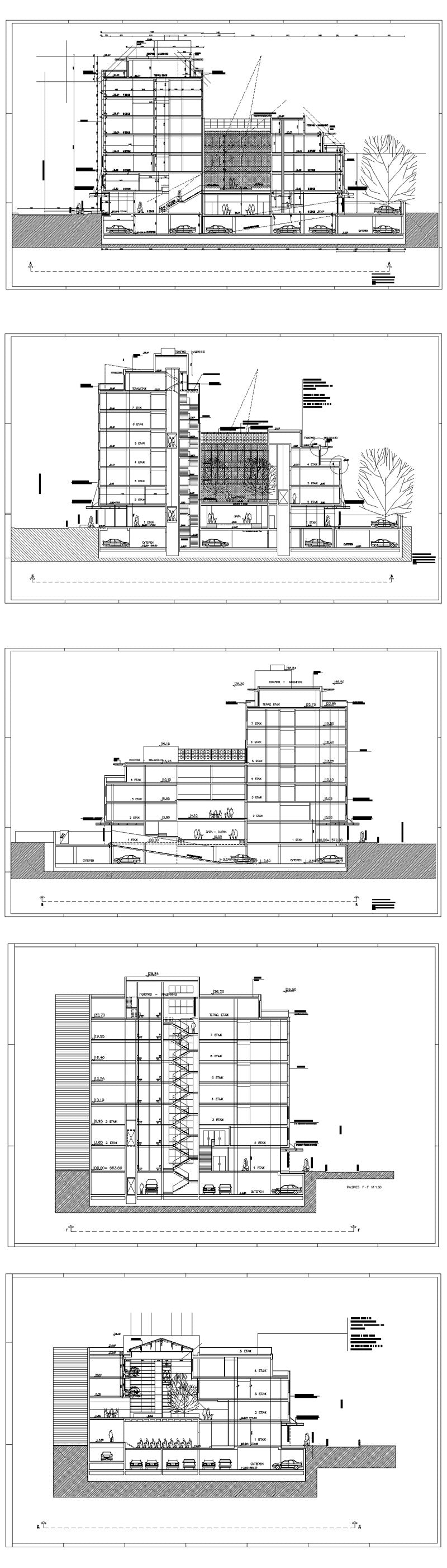 ★【Office, Commercial building, mixed business building CAD Design Project V.10】@Autocad Blocks,Drawings,CAD Details,Elevation